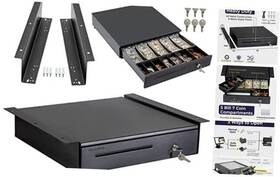 Fifth Ave Fair 56336 Cash Register Drawer With Under Counter Mounting 16 Inch - 5 Bill 6 Coin Black