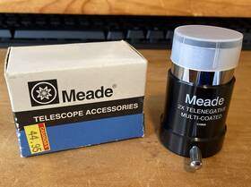Meade 07272 2x Telenegative #124 Barlow Lens 1.25 Inch With Original Box And Cap